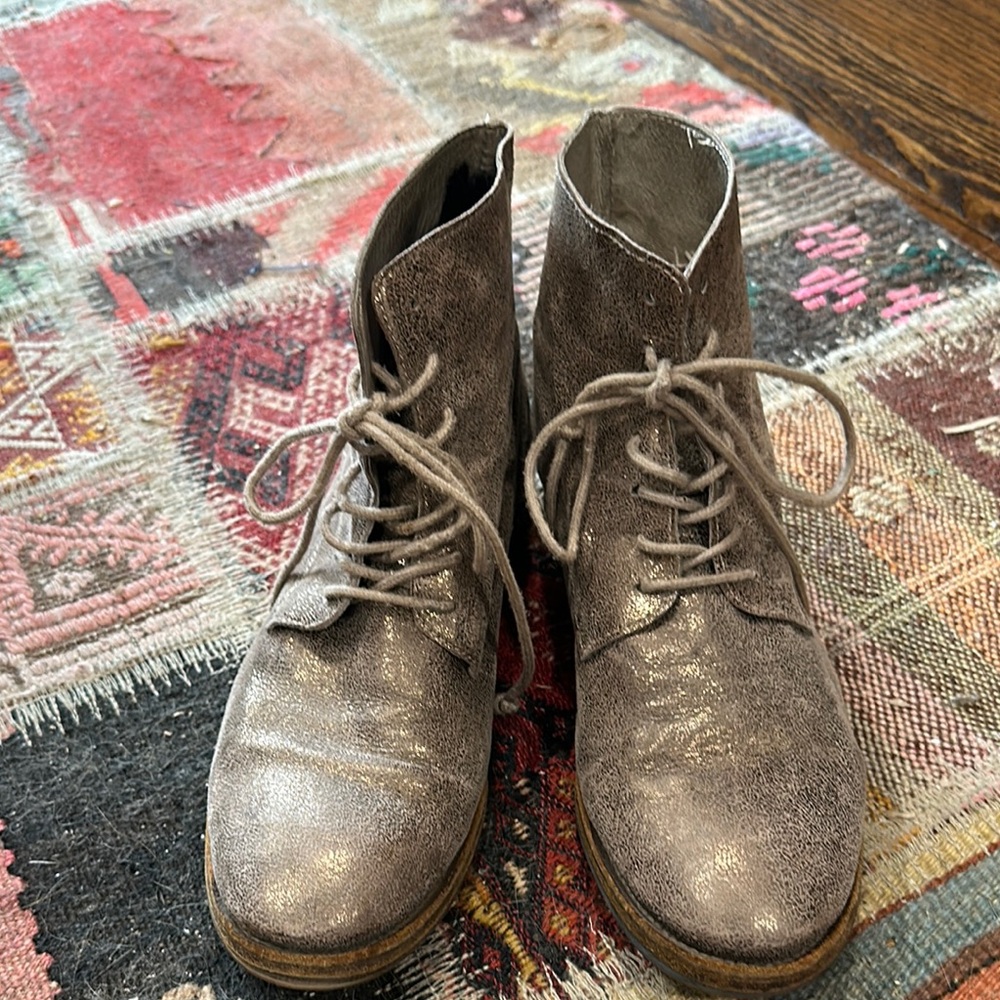 All Saints Silver Ankle Boots